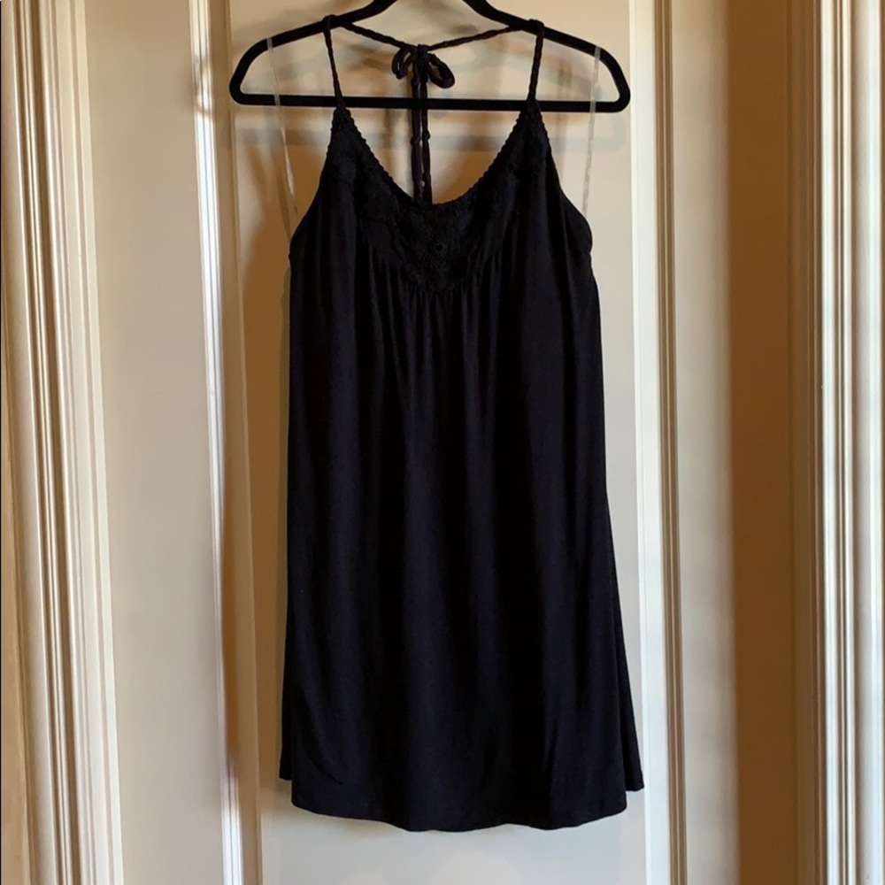 Black halter neck dress